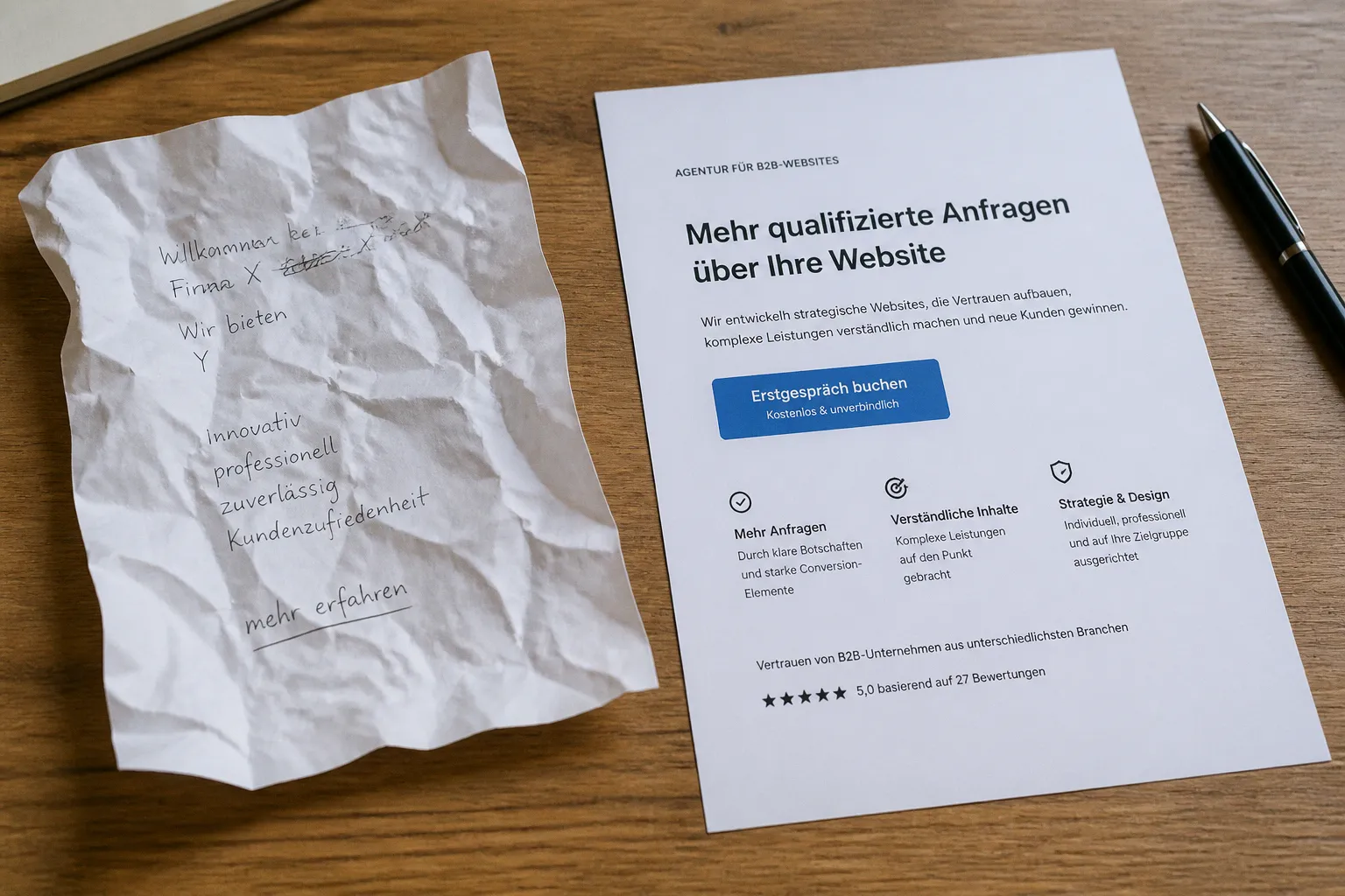 Hero-Texte auf Landingpages: Vorher-Nachher-Vergleich